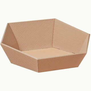 Press baskets wave structure hexagon | nature | 270x290x105 mm