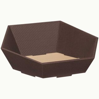 Press baskets wave structure hexagon | brown | 270x290x105 mm