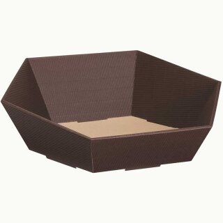 Press baskets wave structure hexagon | brown | 415x465x155 mm