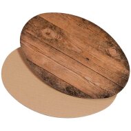 Oval decorative panels | Vintage wood and brown | 200x150 mm