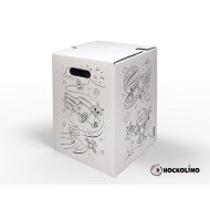 Hockolino | DIY-Ausmal-Papphocker | Weltraum | 300x300x420 mm