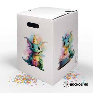 Hockolino | Design - Papphocker | Geburtstagsdrache | 300x300x420 mm