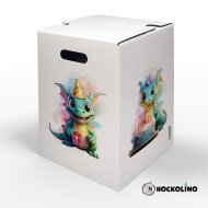 Hockolino | Design - Papphocker | Geburtstagsdrache | 300x300x420 mm