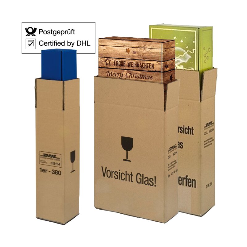 Versandverpackungen für 6er Präsentkartons & Holzkisten 390x265x200 mm
