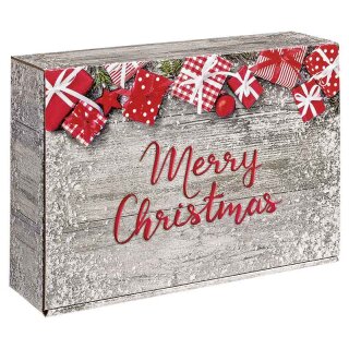 Merry Christmas boxes | 3 wine/champagne bottles | 250x95x360 mm
