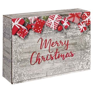 Merry Christmas gift boxes l 3 wine/sparkling wine bottles | 250x95x360 mm