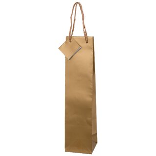 Carrier bags gold | 1 wine/champagne bottle| 90x85x380 mm