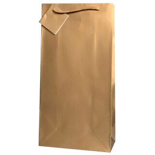 Carrier bags gold | 2 wine/champagne bottle | 180x90x360 mm