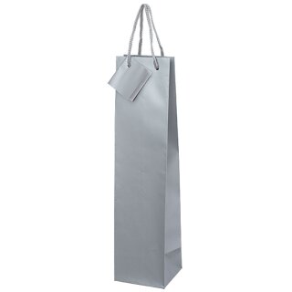 Tragetaschen Silber | 1 Wein-/Sektlasche | 90x85x380 mm