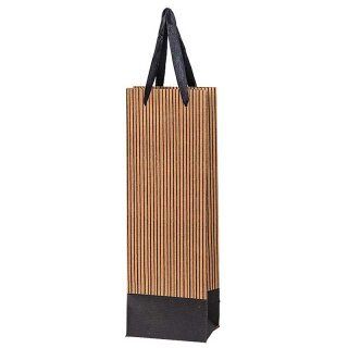 Tragetaschen Tosca Schwarz | 1 Wein-/Sektflasche | 120x80x350 mm