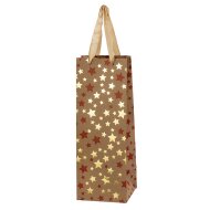 Tragetaschen Sternenzeit Rot/Gold | 1 Wein-/Sektflasche |...