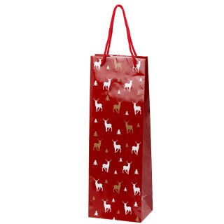 Carrier bags deer | 1 wine / champagne bottle| 125x85x360 mm