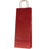Kraft paper carrier bags red | 2 wine/sparkling wine...