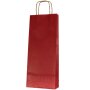 Kraft paper carrier bags red | 2 wine/sparkling wine bottle | 160x70x390 mm