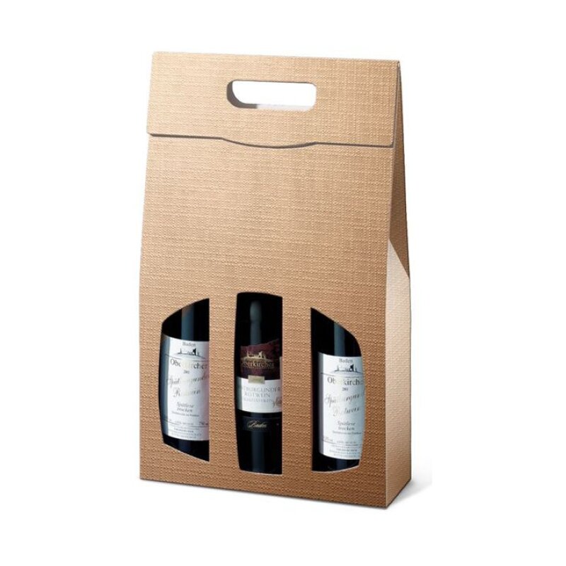 Struktura VITA Royal Metallic carrying cartons | 3 wine/sparkling wine bottles | 270 x 90 x 365 mm
