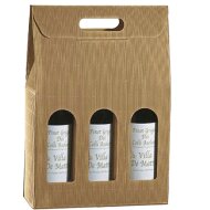 Natural corrugated cardboard boxes | 3 wine/sparkling...