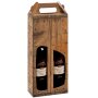 Rustic wooden carrying boxes | 2 wine/sparkling wine bottles | 168 x 84 x 360 mm