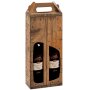 Tragekartons Holz Rustikal | 2 Wein-/Sektflaschen | 168x84x360 mm
