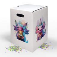Hockolino | DIY- Coloring cardboard stool | Birthday axolotl | 300x300x420 mm