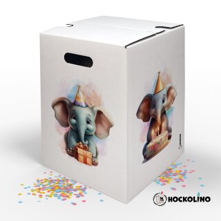 Hockolino | DIY- Coloring cardboard stool | Birthday elephant | 300x300x420 mm