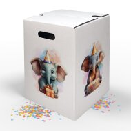 Hockolino | DIY- Coloring cardboard stool | Birthday elephant | 300x300x420 mm