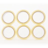 BOXXtape Premium transparent 132 rolls + free hand dispenser for adhesive tapes up to 50 mm wide | Safety knife