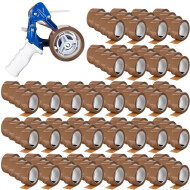 BOXXtape Premium brown 132 rolls + free hand dispenser for adhesive tapes up to 50 mm wide | Safety knife