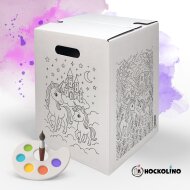 Hockolino | DIY Coloring Cardboard Stool | Unicorns | 300x300x420 mm