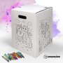 Hockolino | DIY Coloring Cardboard Stool | Unicorns | 300x300x420 mm