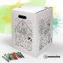Hockolino | DIY- Coloring cardboard stool | Farm | 300x300x420 mm