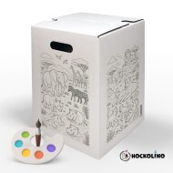 Hockolino | DIY- Coloring cardboard stool | Safari | 300x300x420 mm