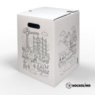 Hockolino | DIY- Coloring cardboard stool | Building site | 300x300x420 mm