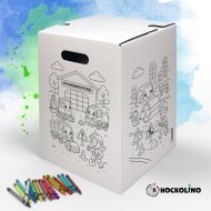 Hockolino | DIY- Coloring cardboard stool | Building site | 300x300x420 mm