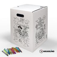 Hockolino | DIY- Coloring cardboard stool | Pirates | 300x300x420 mm