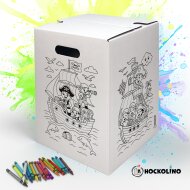 Hockolino | DIY-Ausmal-Papphocker | Piraten | 300x300x420 mm