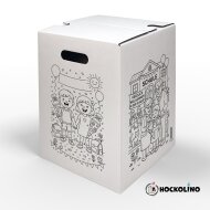 Hockolino | DIY- Coloring cardboard stool | Beginning of school | 300x300x420 mm