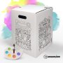 Hockolino | DIY- Coloring cardboard stool | Beginning of school | 300x300x420 mm