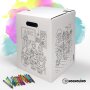 Hockolino | DIY- Coloring cardboard stool | Beginning of school | 300x300x420 mm