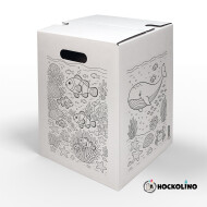 Hockolino | DIY- Coloring cardboard stool | Underwater world | 300x300x420 mm