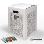 Hockolino | DIY-Ausmal-Papphocker | Feenzauber im Alltag | 300x300x420 mm