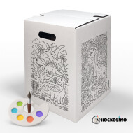 Hockolino Coloring Stool Dinosaurs – Cardboard Stool for Coloring – DIY Craft Fun for Kids