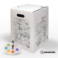 Hockolino | DIY- Coloring cardboard stool | Rescue services | 300x300x420 mm
