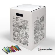 Hockolino | DIY- Coloring cardboard stool | Rescue services | 300x300x420 mm