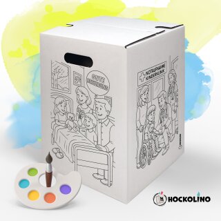 Hockolino | DIY-Ausmal-Papphocker | Kinderklinik | 300x300x420 mm