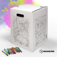 Hockolino | DIY- Coloring cardboard stool | Magical fairies | 300x300x420 mm