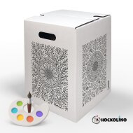 Hockolino | DIY-Ausmal-Papphocker | Mandala 4 Jahreszeiten | 300x300x420 mm