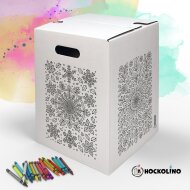 Hockolino | DIY-Ausmal-Papphocker | Mandala 4 Jahreszeiten | 300x300x420 mm