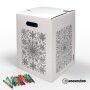 Hockolino | DIY-Ausmal-Papphocker | Mandala 4 Jahreszeiten | 300x300x420 mm