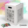 Hockolino | DIY-Ausmal-Papphocker | Mandala 4 Jahreszeiten | 300x300x420 mm
