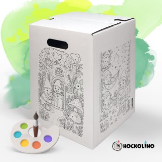 Hockolino | DIY-Coloring Stool | Forest Gnomes | 300x300x420 mm